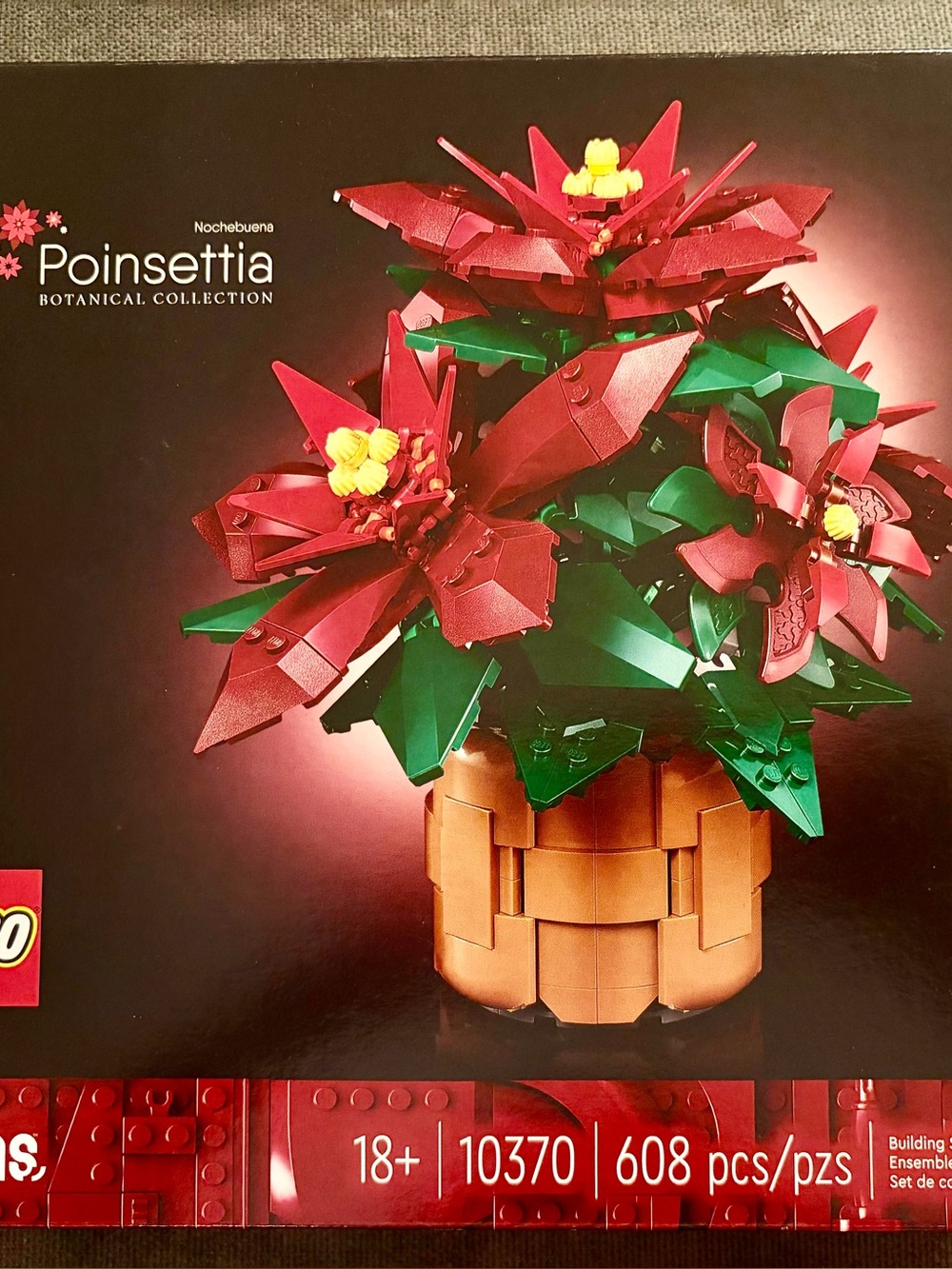 New Lego Poinsettia Botanical Set - Red and Green LEGO Icons Poinsettia Botanica